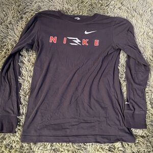 Nike Men's Charcoal green Long Sleeve Tee